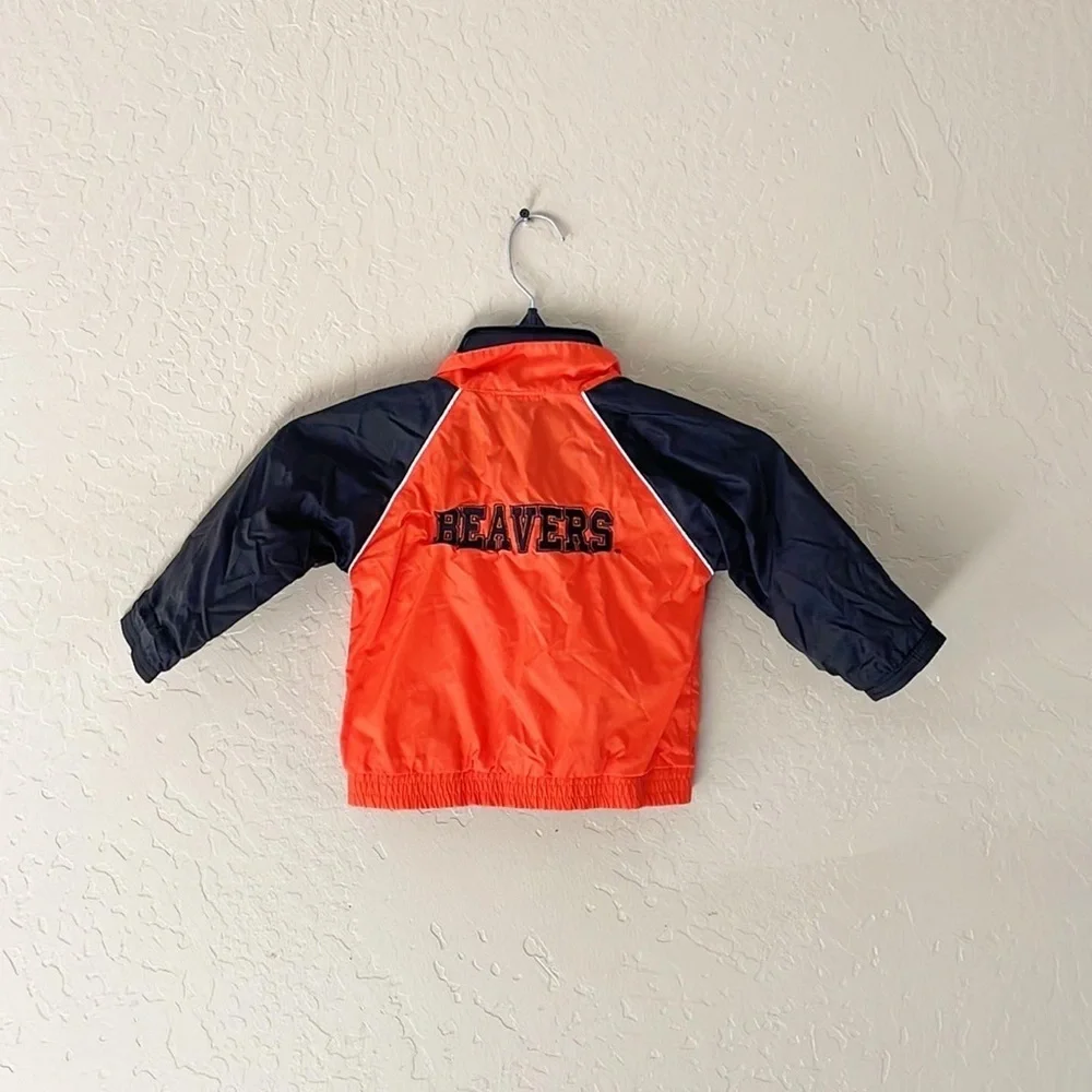 🌿Final Sale Beavers Orange &‎ Black Zipup Hooded Windbreaker Jacket